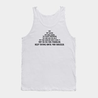 Motivational speech "TRY AGAIN"| self care/self love/ self confidence collection Tank Top